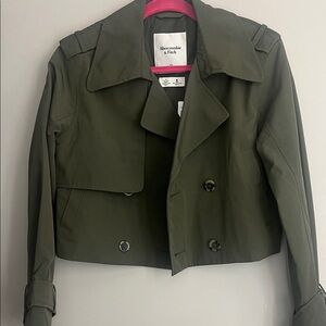 Abercrombie & Fitch Olive Trench Coat